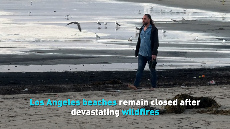 Les plages de Los Angeles fermées alors que les écoulements toxiques ralentissent la récupération des incendies de forêt video poster