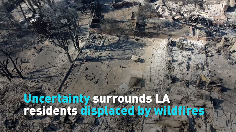 Crise des incendies à Los Angeles : avenir incertain pour les résidents déplacés Crise des incendies à Los Angeles : avenir incertain pour les résidents déplacés video poster