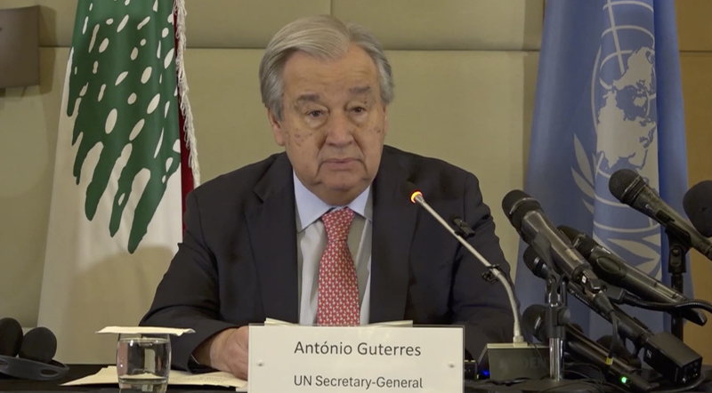 Le chef de l’ONU exhorte Israël à se retirer du territoire libanais Le chef de l'ONU exhorte Israël à se retirer du territoire libanais video poster