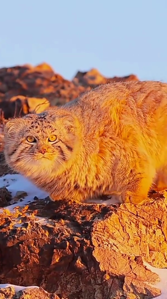Le chat de Pallas doré illumine les prairies gelées de Hulunbuir Le chat de Pallas doré illumine les prairies gelées de Hulunbuir video poster