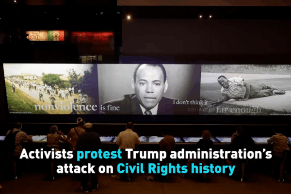 Les militants se mobilisent contre l’effort de réécrire l’histoire des droits civiques des Noirs Les militants se mobilisent contre l'effort de réécrire l'histoire des droits civiques des Noirs video poster