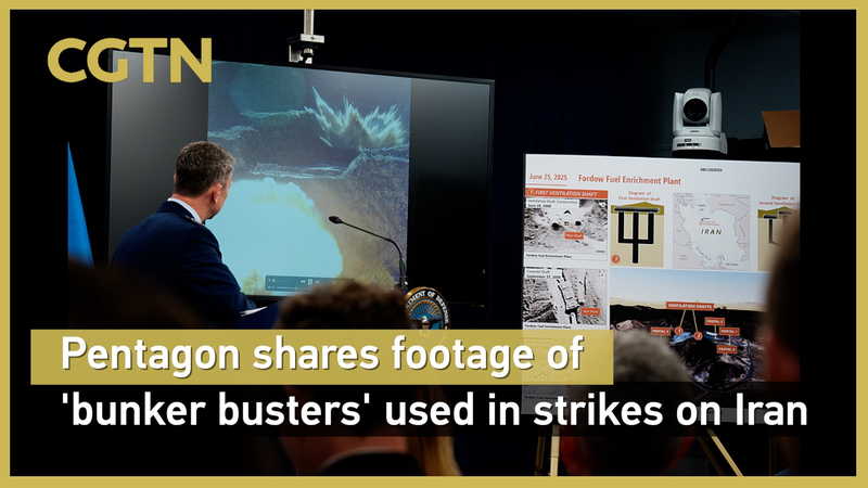 Le Pentagone dévoile des images des « perce-bunkers » lors des frappes en Iran Le Pentagone dévoile des images des « perce-bunkers » lors des frappes en Iran video poster