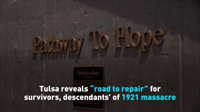 Tulsa dévoile le monument « Route de la Réparation » pour le massacre racial de 1921 Tulsa dévoile le monument « Route de la Réparation » pour le massacre racial de 1921 video poster