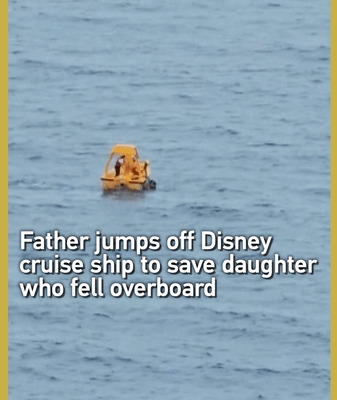Papa héros saute d’une croisière Disney pour sauver sa fille tombée par-dessus bord Papa héros saute d'une croisière Disney pour sauver sa fille tombée par-dessus bord video poster