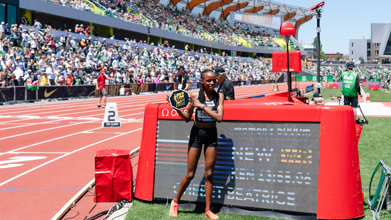 Chebet et Kipyegon battent des records mondiaux lors de la Diamond League à Eugene Chebet et Kipyegon battent des records mondiaux lors de la Diamond League à Eugene