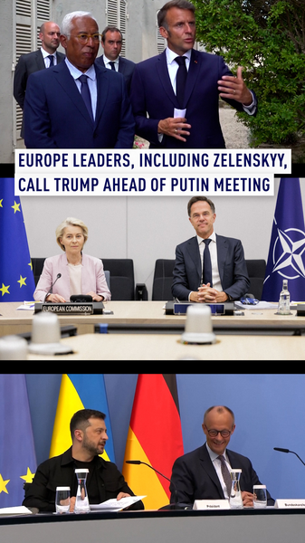 Les dirigeants européens unissent Trump avant le sommet en Alaska Les dirigeants européens unissent Trump avant le sommet en Alaska video poster