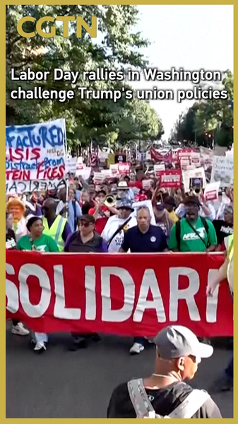 Le rassemblement de la fête du Travail à Washington conteste les politiques syndicales de Trump Le rassemblement de la fête du Travail à Washington conteste les politiques syndicales de Trump video poster