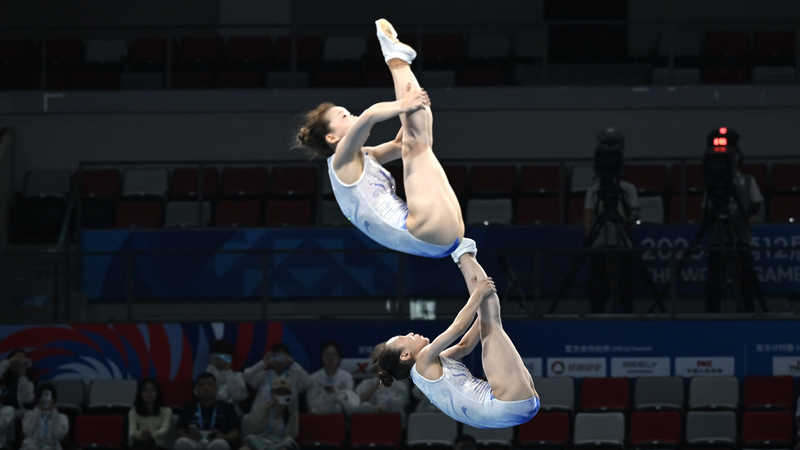 La Chine décroche l’or en trampoline synchronisé féminin aux Jeux Mondiaux de Chengdu La Chine décroche l'or en trampoline synchronisé féminin aux Jeux Mondiaux de Chengdu