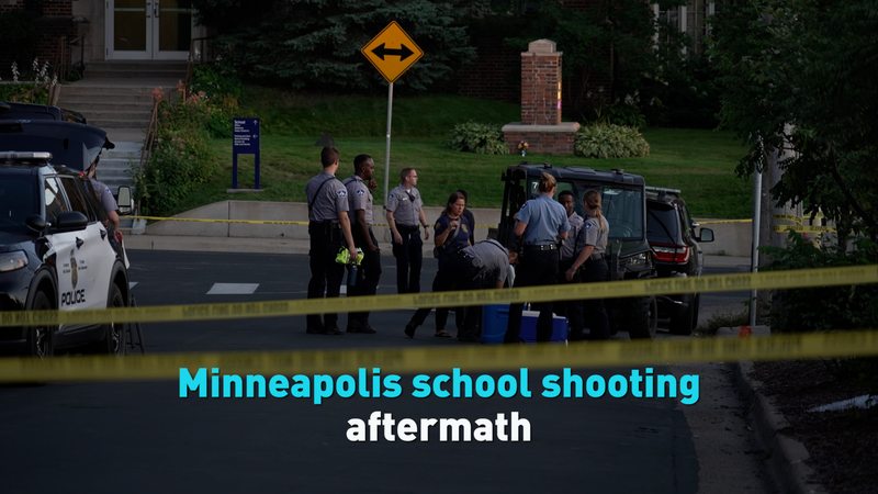 Minneapolis en deuil après une tragique fusillade dans une école Minneapolis en deuil après une tragique fusillade dans une école video poster