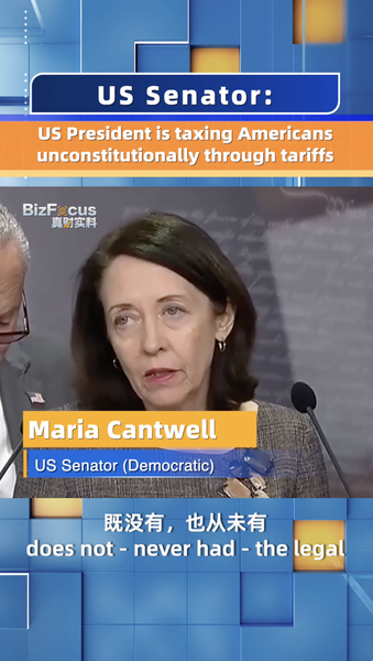 La sénatrice Cantwell critique les tarifs douaniers de Trump comme une taxe inconstitutionnelle video poster