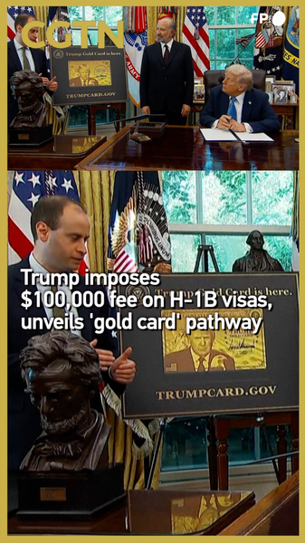 Frais de 100 000 $ pour H-1B et plan de visa à 1 million $ Gold Card de Trump Frais de 100 000 $ pour H-1B et plan de visa à 1 million $ Gold Card de Trump video poster