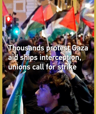 Rome s’enflamme : Des milliers manifestent après l’interception d’une flottille d’aide pour Gaza Rome s'enflamme : Des milliers manifestent après l'interception d'une flottille d'aide pour Gaza video poster
