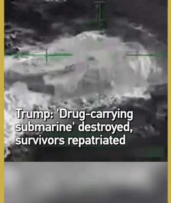 Trump : Les États-Unis détruisent un sous-marin chargé de drogue dans les Caraïbes, rapatrient les survivants Trump : Les États-Unis détruisent un sous-marin chargé de drogue dans les Caraïbes, rapatrient les survivants video poster