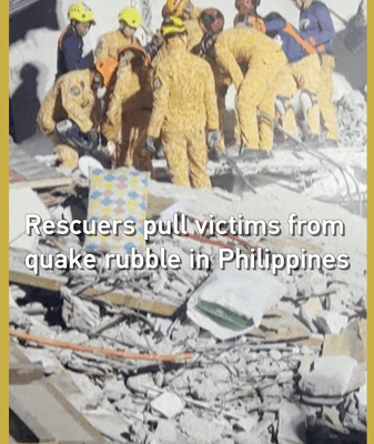 Cebu secoué par un tremblement de terre de 6,9 : les secouristes contre la montre Cebu secoué par un tremblement de terre de 6,9 : les secouristes contre la montre video poster