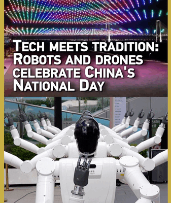 Des robots intelligents et des drones volent la vedette lors des célébrations de la fête nationale Des robots intelligents et des drones volent la vedette lors des célébrations de la fête nationale video poster