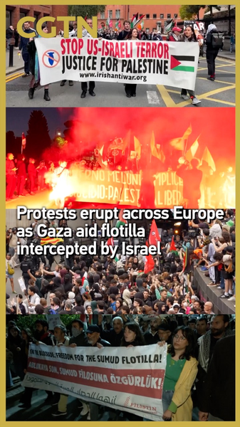 Des manifestations éclatent à travers l’Europe après l’interception d’une flottille d’aide pour Gaza Des manifestations éclatent à travers l'Europe après l'interception d'une flottille d'aide pour Gaza video poster