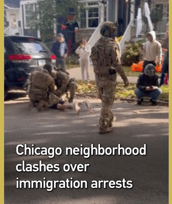 Gaz lacrymogène et tensions dans le quartier Old Irving Park de Chicago à propos des raids sur l’immigration Gaz lacrymogène et tensions dans le quartier Old Irving Park de Chicago à propos des raids sur l'immigration video poster