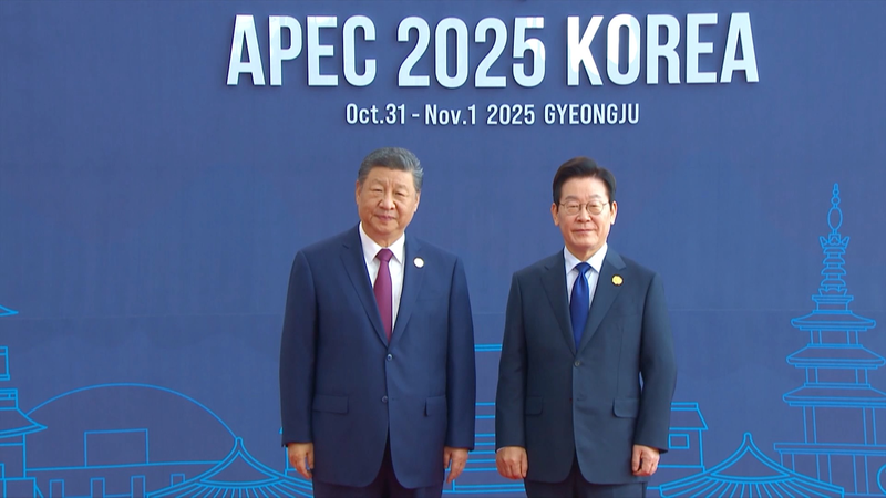 Xi Jinping et Lee Jae-myung lancent l'APEC à Gyeongju avec une poignée de main video poster