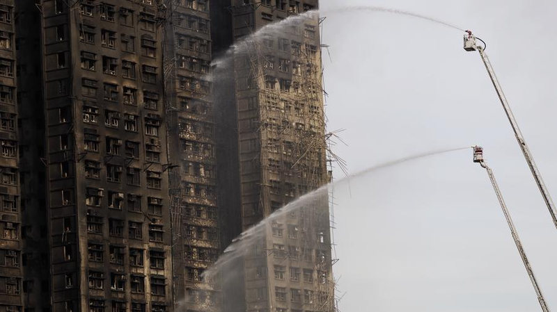 Secours rapide de Hong Kong après l'incendie de Wang Fuk Court