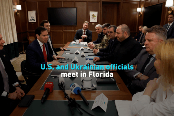Les États-Unis et l'Ukraine finalisent un cadre de paix en Floride avant les pourparlers à Moscou video poster