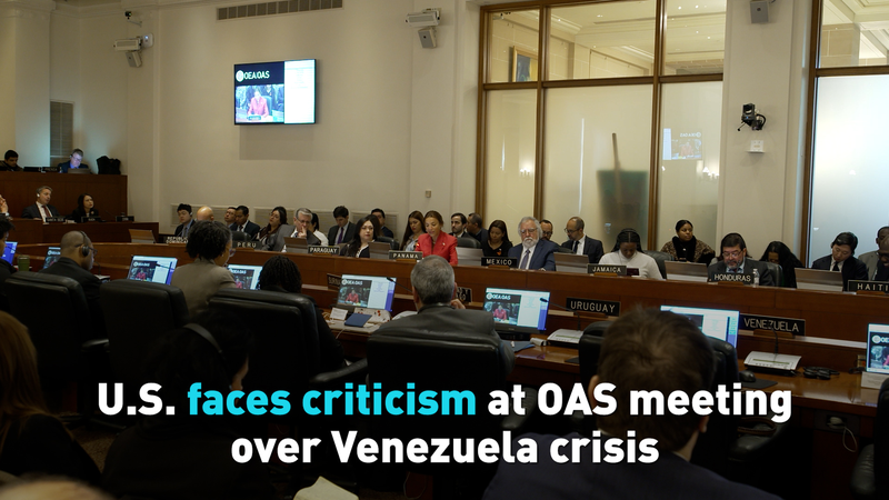 Les États-Unis sous le feu lors de la réunion de l'OEA sur la crise au Venezuela video poster