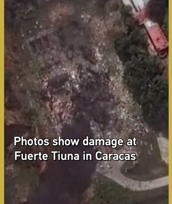 Les images satellites révèlent des dégâts à Fuerte Tiuna à Caracas après une frappe américaine video poster