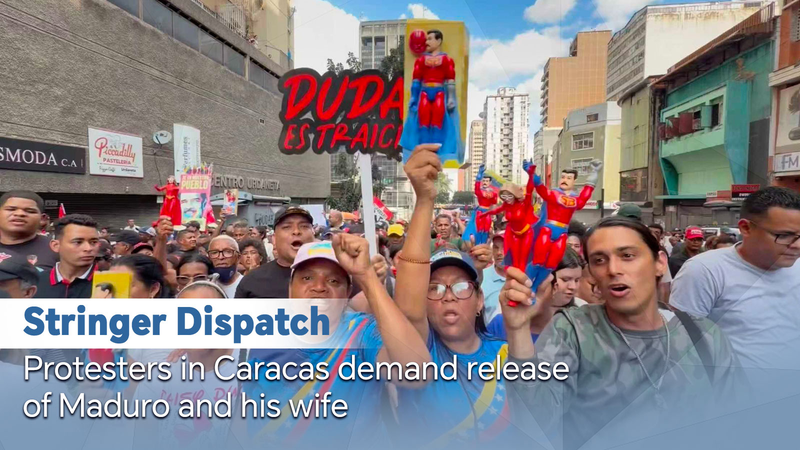 Caracas se mobilise pour la liberté : les manifestants appellent à la libération de Maduro et Cilia Flores video poster