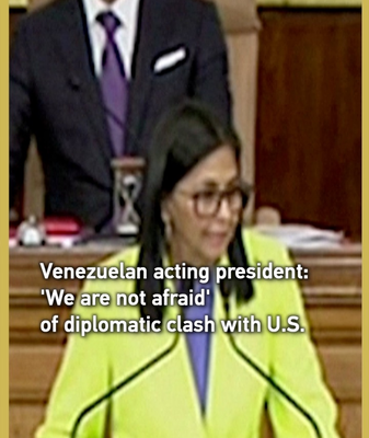 Delcy Rodriguez du Venezuela : 'Pas peur' d'un affrontement diplomatique avec les États-Unis video poster