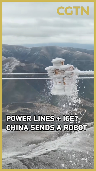 La Chine déploie un robot pour dégager la glace des lignes électriques en haute altitude video poster