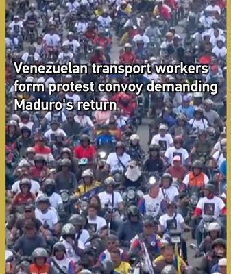 Les travailleurs des transports se mobilisent pour la libération de Maduro à Caracas video poster