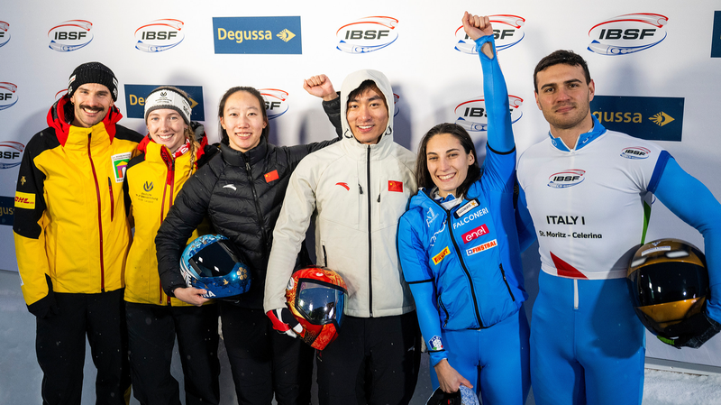 Yin Zheng et Zhao Dan de Chine remportent l’or en skeleton mixte à St Moritz