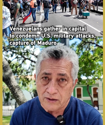 Les Vénézuéliens se Rassemblent à Caracas Contre les Frappe Aériennes Américaines et la Capture de Maduro video poster