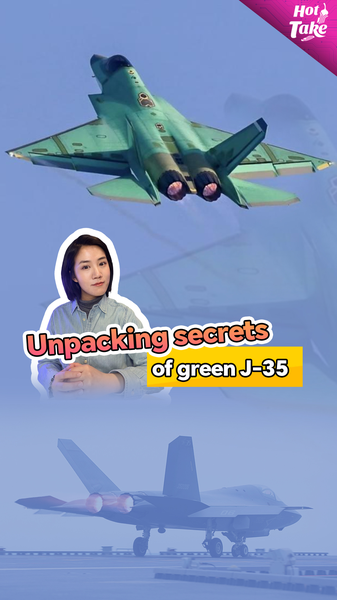 Le chasseur furtif J-35 de la Chine vole en prototype vert avec des améliorations clés video poster